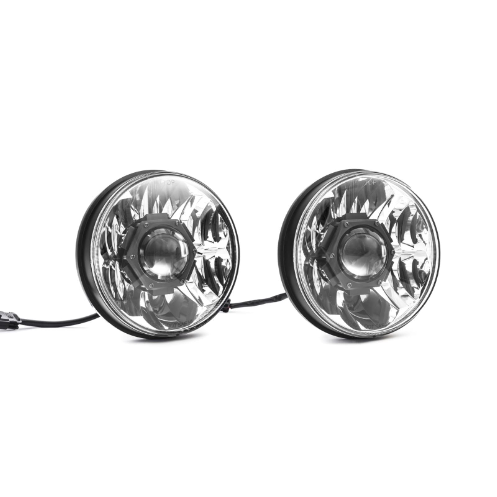 KC HiLiTES 7" Gravity LED Pro DOT Headlight fits 07-18 Jeep JK (Not for Rubicon/Sahara) - Pair [MPN: 42341]_1551590