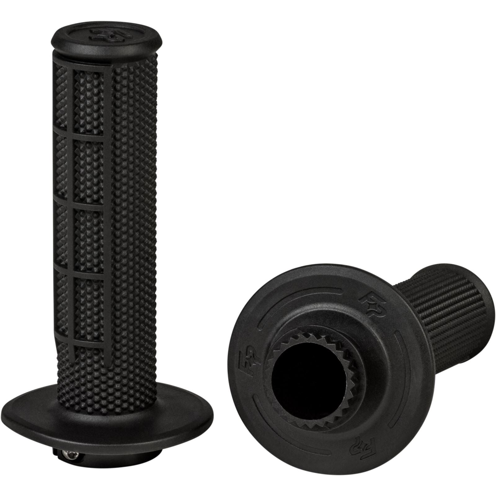 Fire Power Control MX Lock-On Grips - Black - Half Waffle [MPN: 24-0201]_1882986