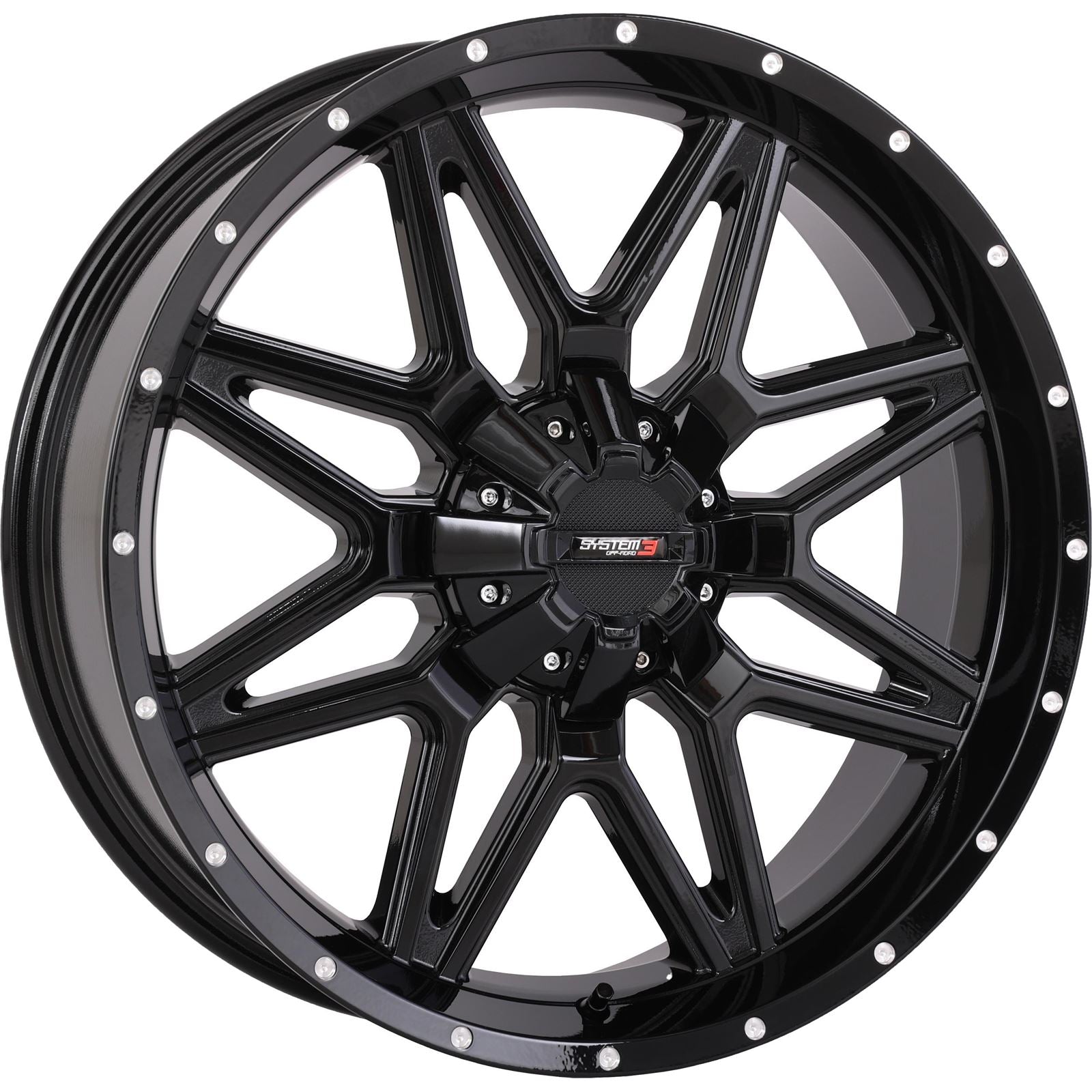 System 3 ST7 Wheel - 20X7 4+3 (+10mm) 4/137 & 4/156 - Gloss Black 20S3-7135_1553884