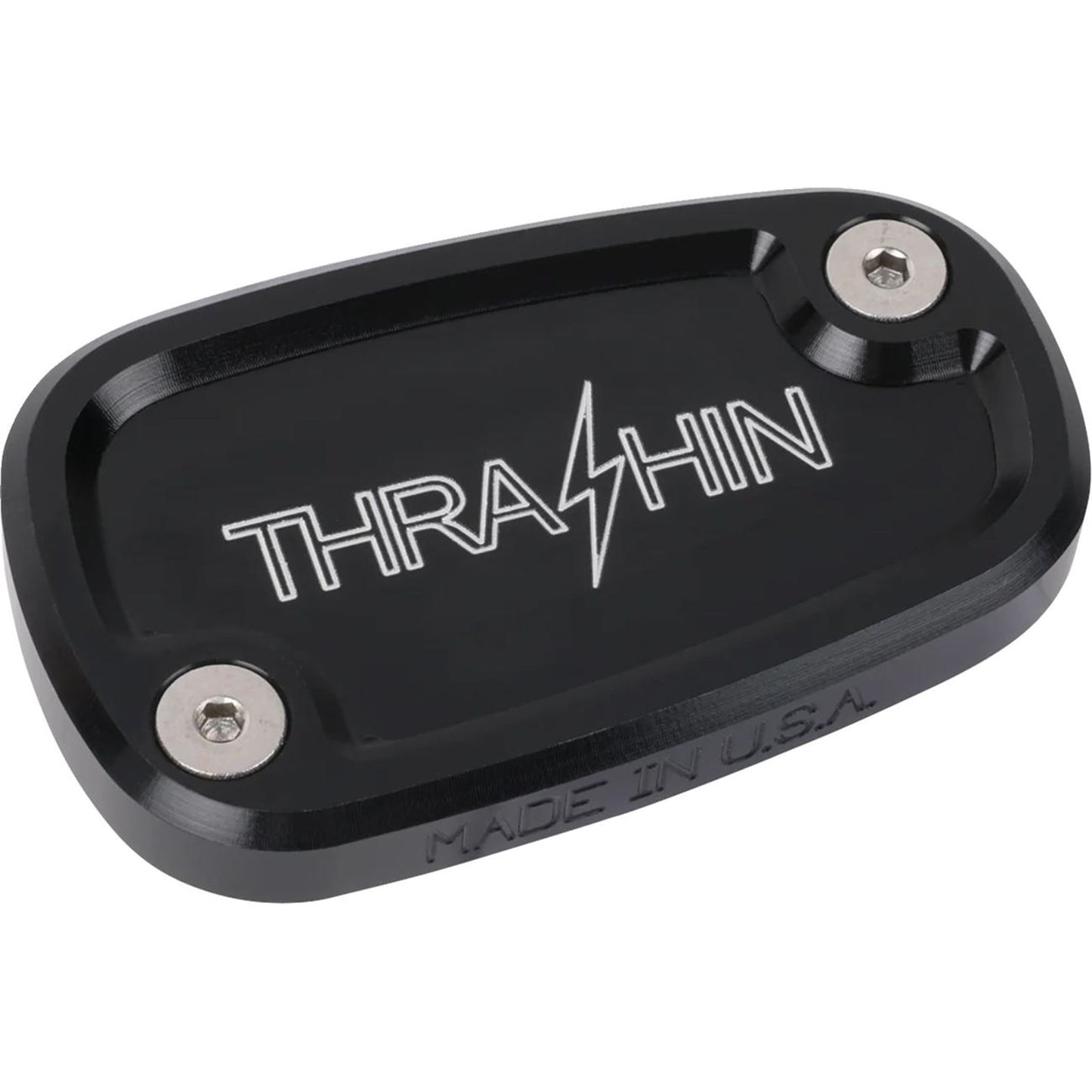 Thrashin Supply Company Brake Reservoir Cap - Rear - Black - Twice Cut - '18+ Softail [MPN: TSC-3177-4]_1589886