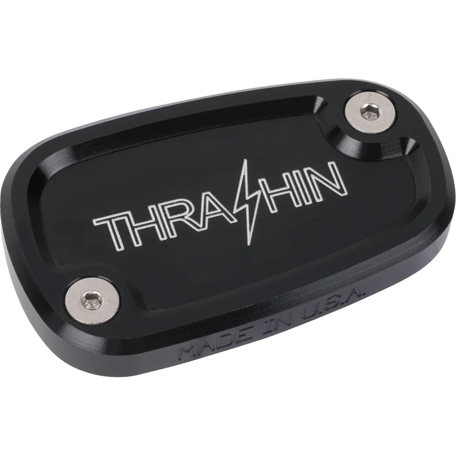 Thrashin Supply Company Brake Reservoir Cap - Rear - Black - Twice Cut - '18+ Softail [MPN: TSC-3177-4]_1589886