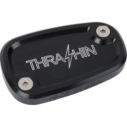 Thrashin Supply Company Brake Reservoir Cap - Rear - Black - Twice Cut - '18+ Softail [MPN: TSC-3177-4]_1589886