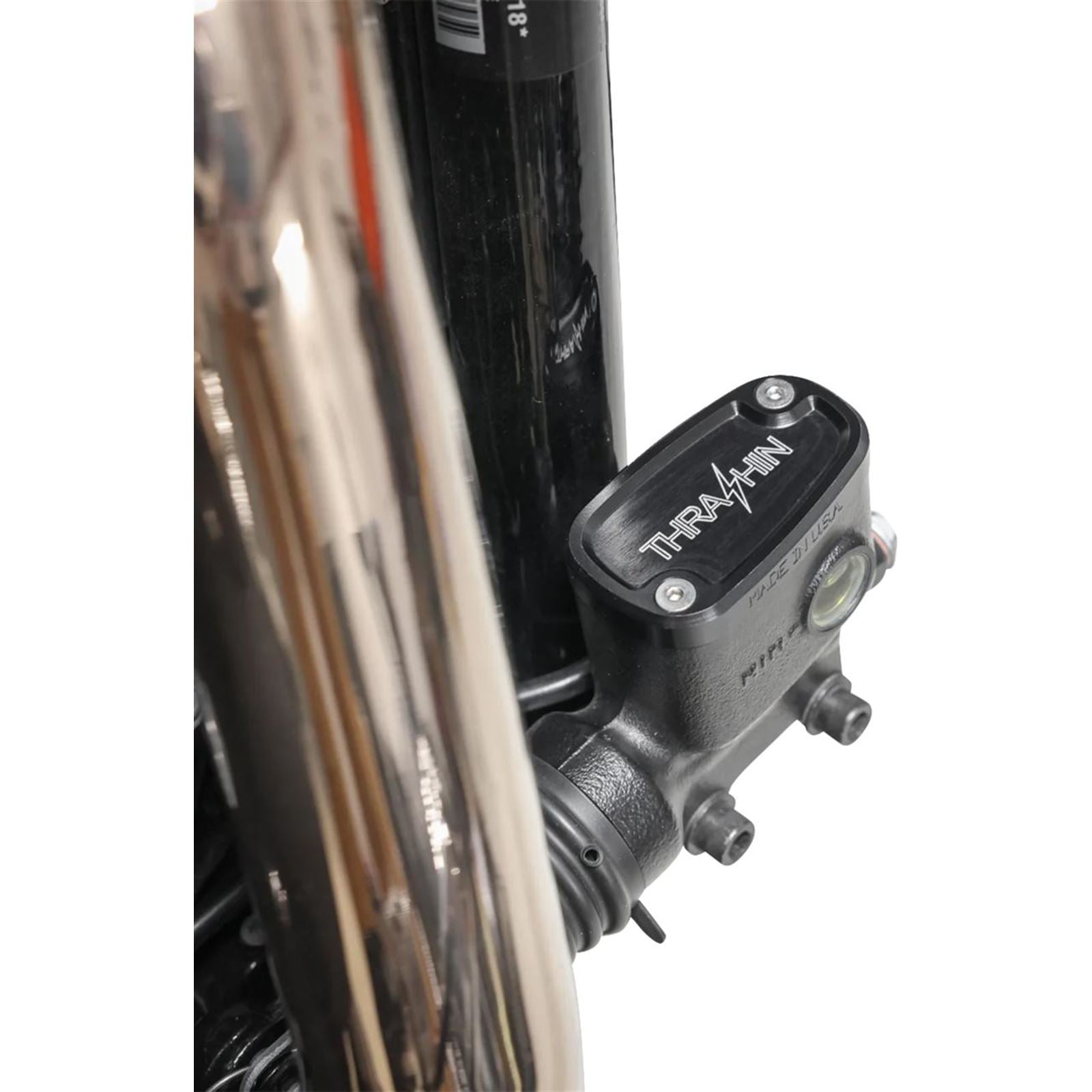Thrashin Supply Company Brake Reservoir Cap - Rear - Black - Twice Cut - '18+ Softail [MPN: TSC-3177-4]_1589903
