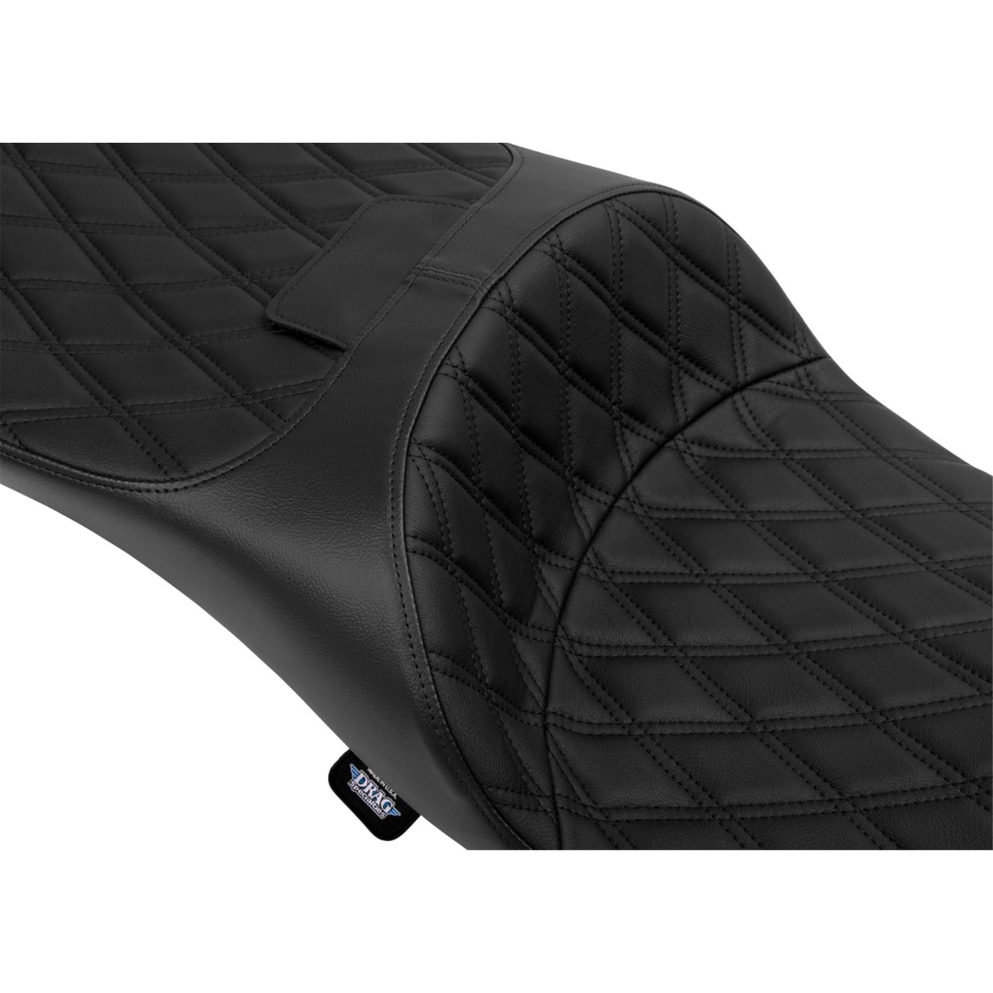 Drag Specialties Extended Reach Freedom Seat - Vinyl - Diamond - Black Stitch - FLT/FLH 0801-1980_1555621