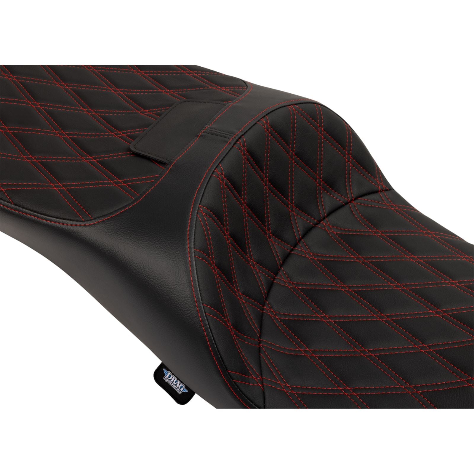 Drag Specialties Extended Reach Freedom Seat - Vinyl - Diamond - Red Stitch - FLT/FLH [MPN: 0801-1982]_1555624