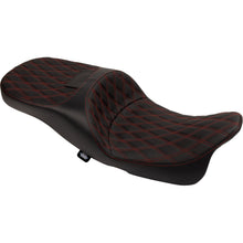 Drag Specialties Extended Reach Freedom Seat - Vinyl - Diamond - Red Stitch - FLT/FLH [MPN: 0801-1982]_1555625