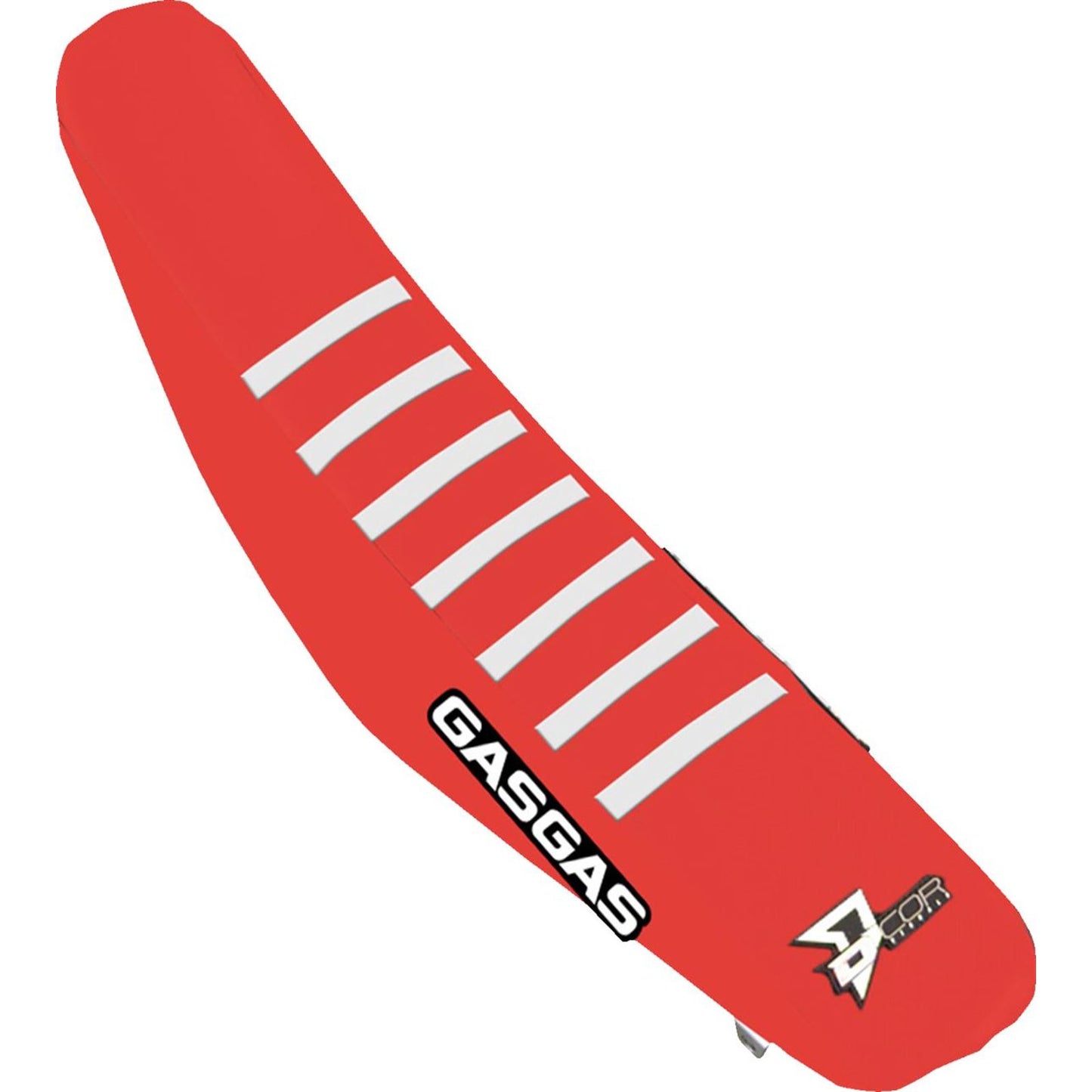 D'Cor Seat Cover - Red/White Ribs for Gas Gas MC '23-'25 [MPN: 30-65-101]_1560365