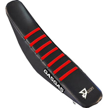 D'Cor Seat Cover - Black/Red Ribs for Gas Gas MC '23-'25 [MPN: 30-65-102]_1560364