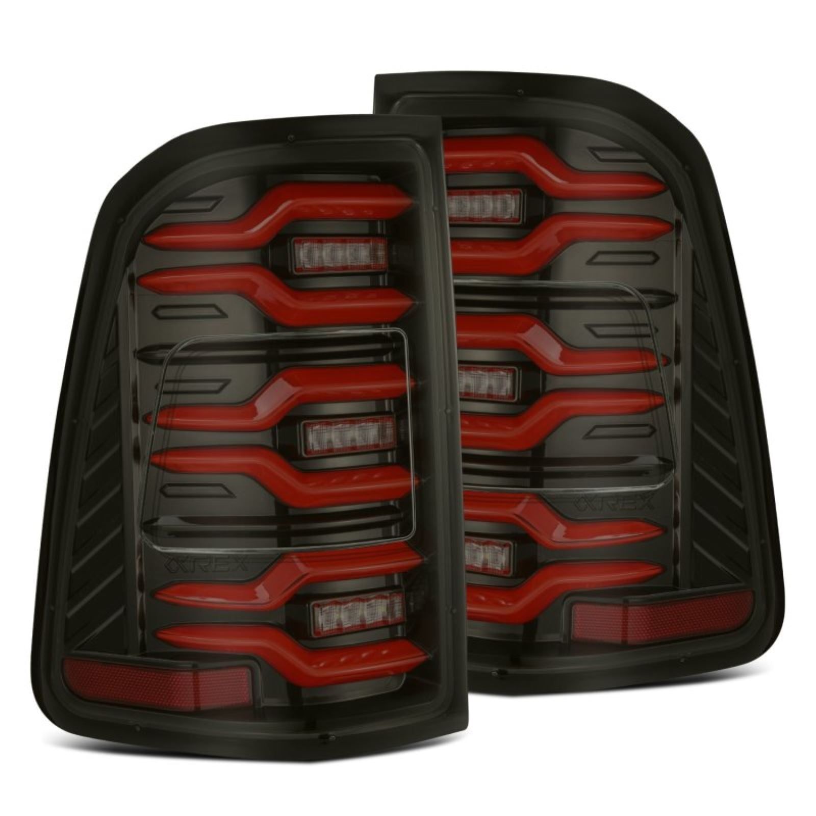 Alpharex LUXX-Series LED Tail Lights Black/Red fits 19-21 Dodge Ram 1500 [MPN: 640050]_1580323