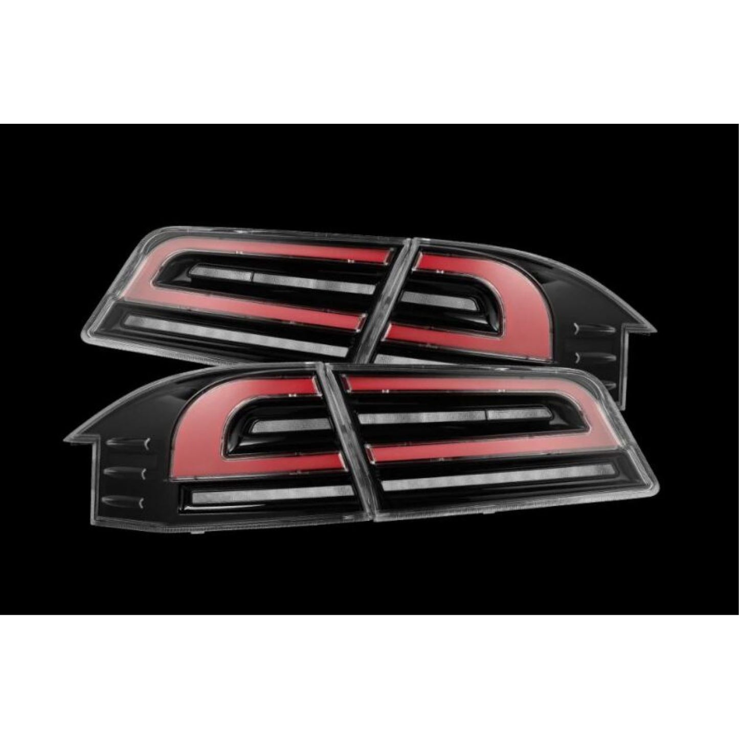 Alpharex LUXX-Series LED Tail Lights - Black/Red fits 12-21 Tesla Model S [MPN: 601130]_1580507