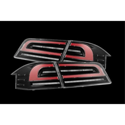 Alpharex LUXX-Series LED Tail Lights - Black/Red fits 12-21 Tesla Model S [MPN: 601130]_1580507