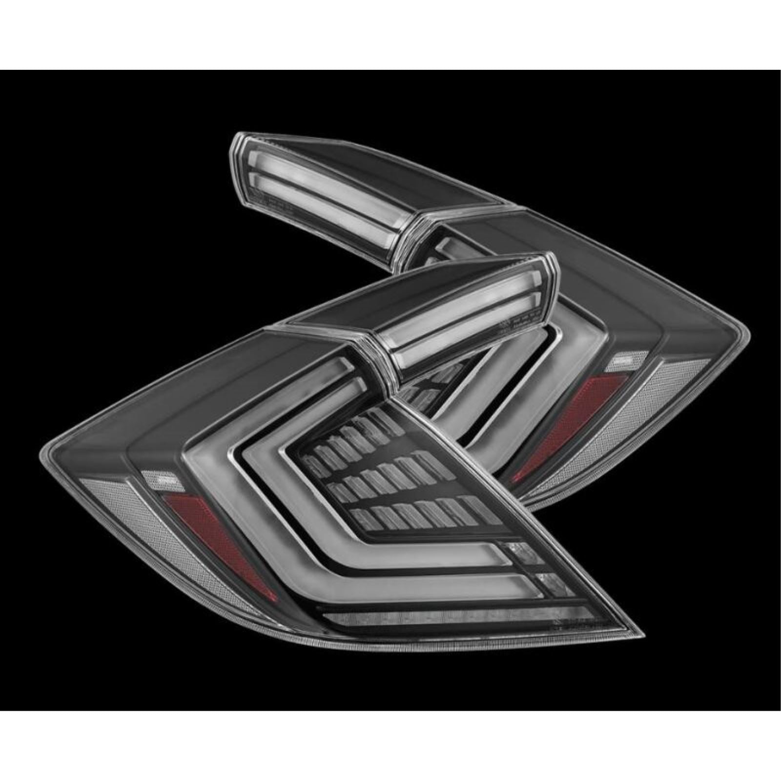 Alpharex NOVA-Series LED Tail Lights (Pair) - Black fits Honda Civic / Type-R FK8 [MPN: 676020]_1580581