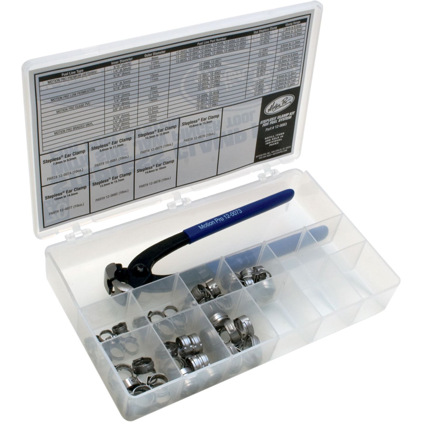 Motion Pro Stepless Clamp Fuel Line Fittings Kit - 80-Piece 12-0083_445087