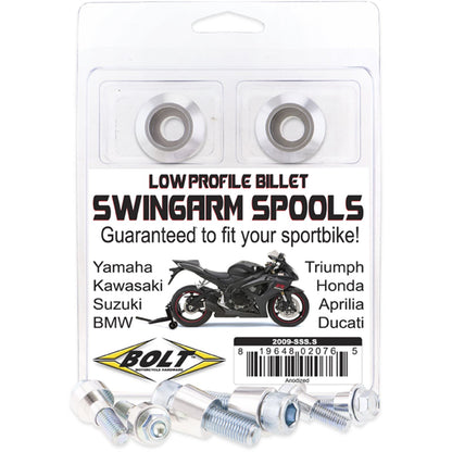 Bolt MC Hardware Swingarm Spools Silver 2009-SSS.S_1002282