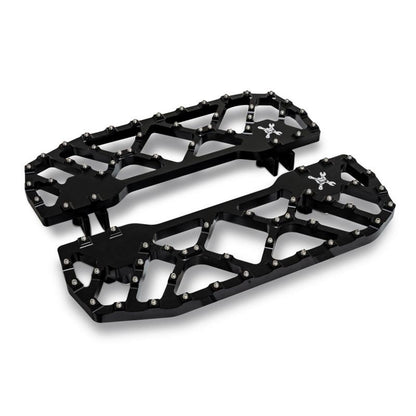 Burly Brand MX-Evolution Floorboards - Rider - Black - FLH/FLT '85-'24 B13-1053B_1626594