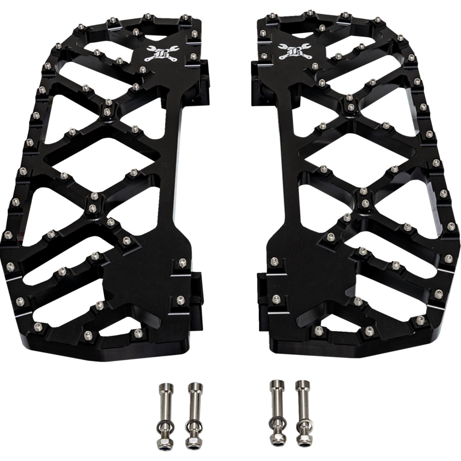 Burly Brand MX-Evolution Floorboards - Rider - Black - FLH/FLT '85-'24 B13-1053B_1662641