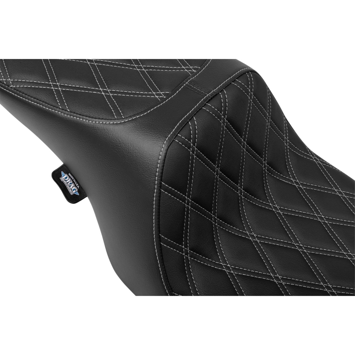 Drag Specialties Predator 2-Up Seat - Vinyl - Diamond - Silver Stitching - FL '97-'07 [MPN: 0801-1997]_1644890