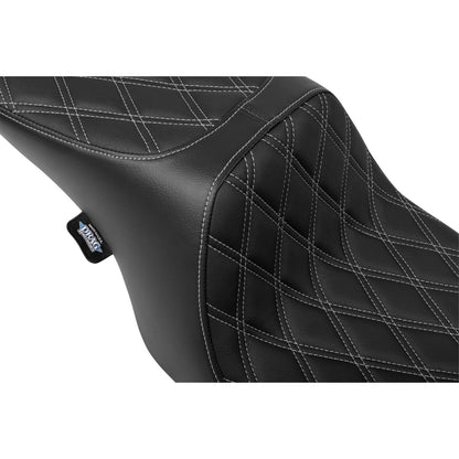 Drag Specialties Predator 2-Up Seat - Vinyl - Diamond - Silver Stitching - FL '97-'07 [MPN: 0801-1997]_1644890