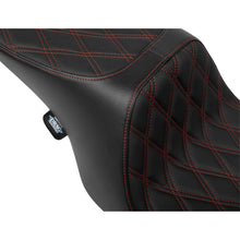 Drag Specialties Predator 2-Up Seat - Vinyl - Diamond - Red Stitching - FL '97-'07 0801-1998_1644892