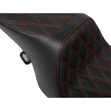 Drag Specialties Predator 2-Up Seat - Vinyl - Diamond - Red Stitching - FL '97-'07 [MPN: 0801-1998]_1644892