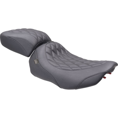 Mustang Motorcycle Products Wide Tripper™ Seat - Solo - Dark Brown/Black Stitching - FLT/FLH '23-'25 89503_1644898