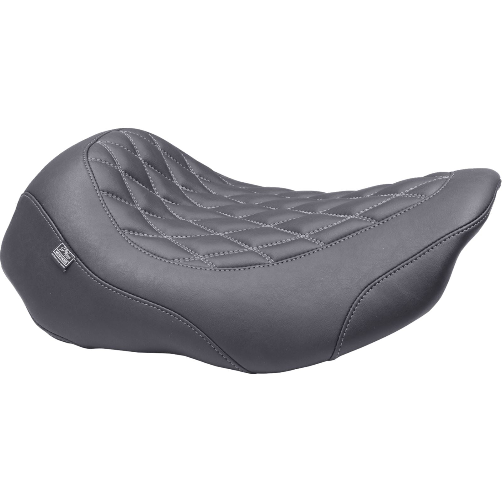 Mustang Motorcycle Products Wide Tripper™ Seat - Solo - Gun Metal Stitching - FLT/FLH '23-'25 88503GM_1644903