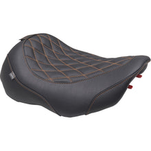 Mustang Motorcycle Products Wide Tripper™ Seat - Solo - Dark Brown/Orange Stitching FLT/FLH '23-'25 89503MO_1644880