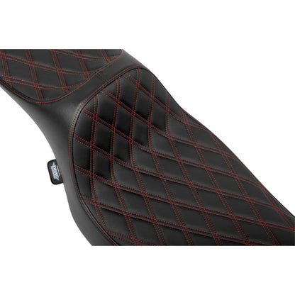 Drag Specialties Extended Reach Predator III Seat - Red Stitching - FLH/FLT '23-'24 [MPN: 0801-2036]_1644876