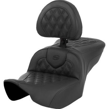 Saddlemen Heated Roadsofa™ Seat - Lattice Stitch - w/ Backrest [MPN: 823-07-182CO]_1644907