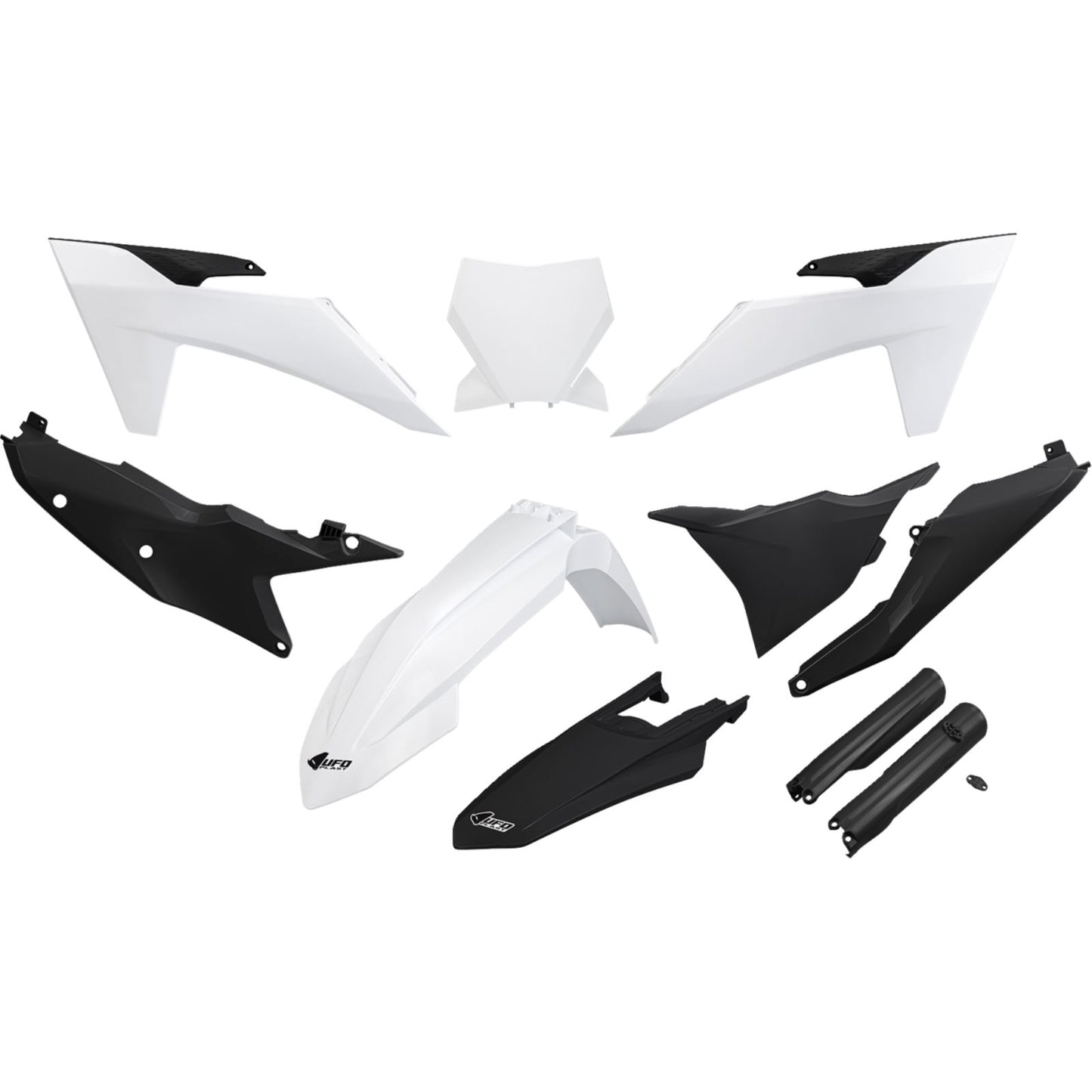 UFO Plastics Body Kit - White/Black for KTM SX/SX-F '23-'24 [MPN: KTKIT529F@222]_1645045