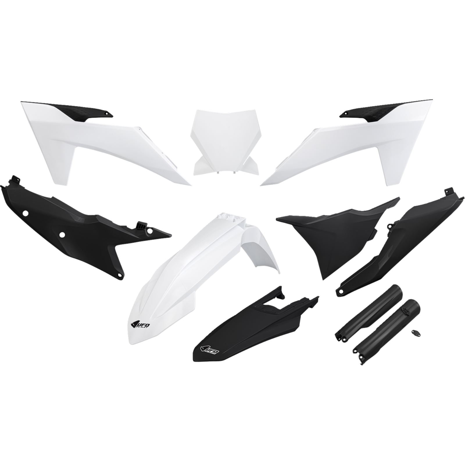 UFO Plastics Body Kit - White/Black for KTM SX/SX-F '23-'24 [MPN: KTKIT529F@222]_1645045