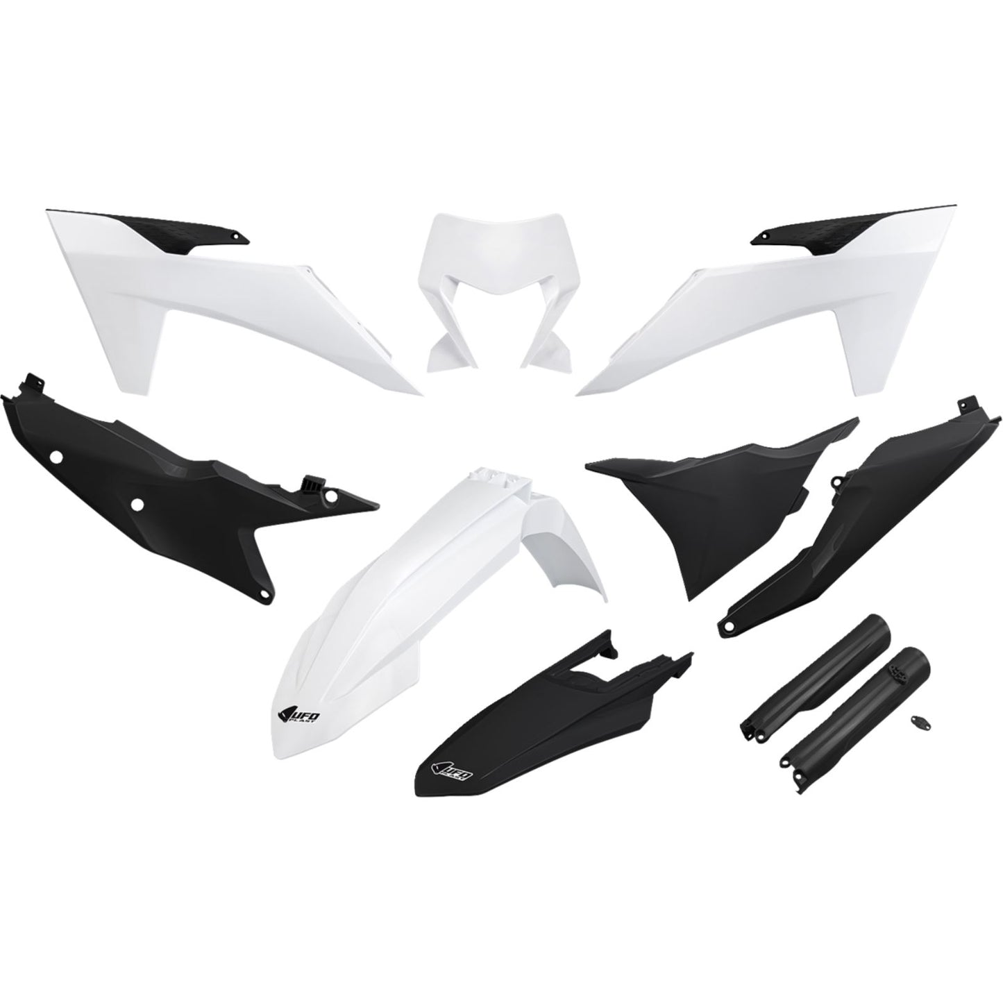 UFO Plastics Body Kit - White/Black for KTM - EXC-F [MPN: KTKIT530F@222]_1645050