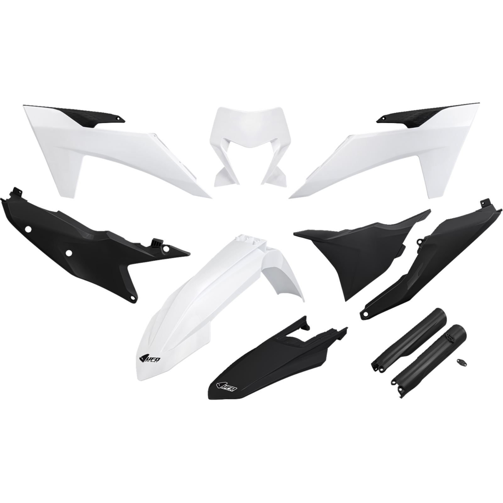 UFO Plastics Body Kit - White/Black for KTM - EXC-F [MPN: KTKIT530F@222]_1645050