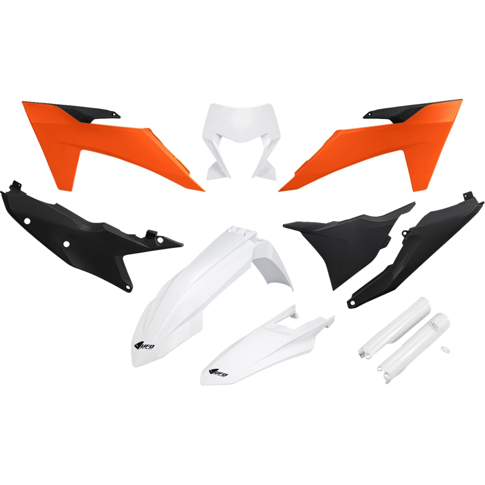 UFO Plastics Body Kit - Black/Orange/White for KTM - EXC-F [MPN: KTKIT530F@444]_1645052