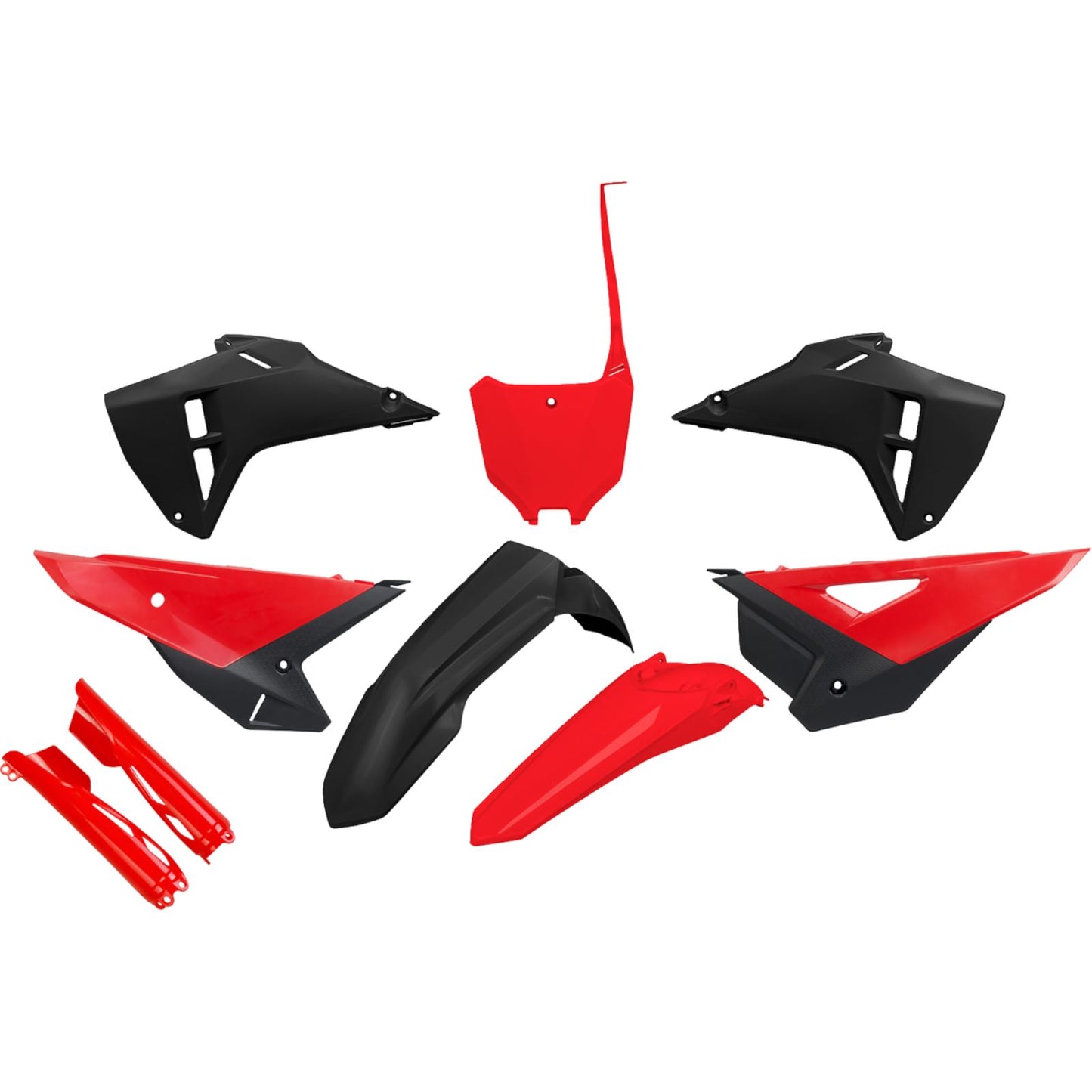 UFO Plastics Body Kit - Black/Red for Honda CRF 250R/450R [MPN: HOKIT127F@111]_1645054