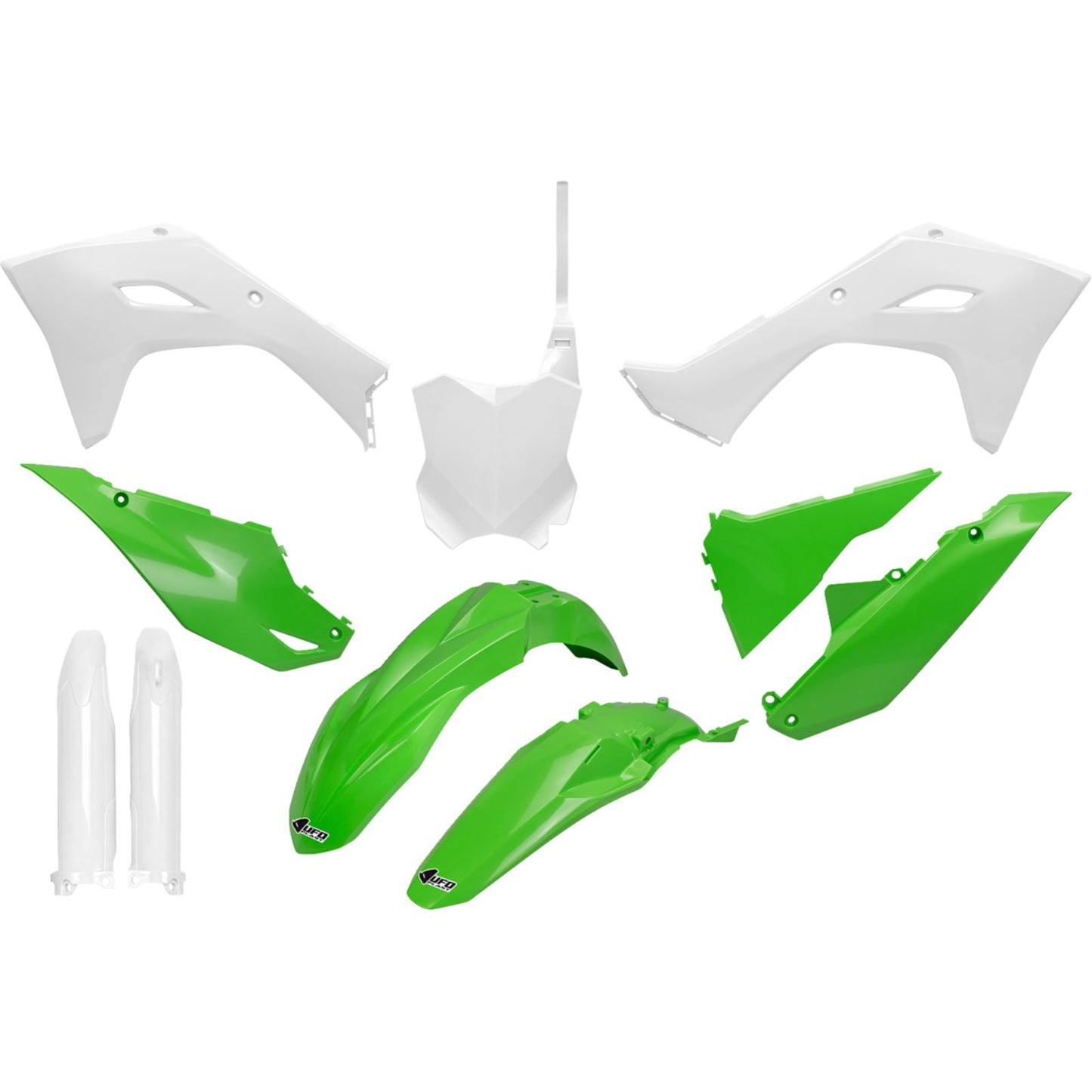 UFO Plastics Body Kit - Green/White for Kawasaki - KX 250/450 [MPN: KAKIT231F@444]_1645012