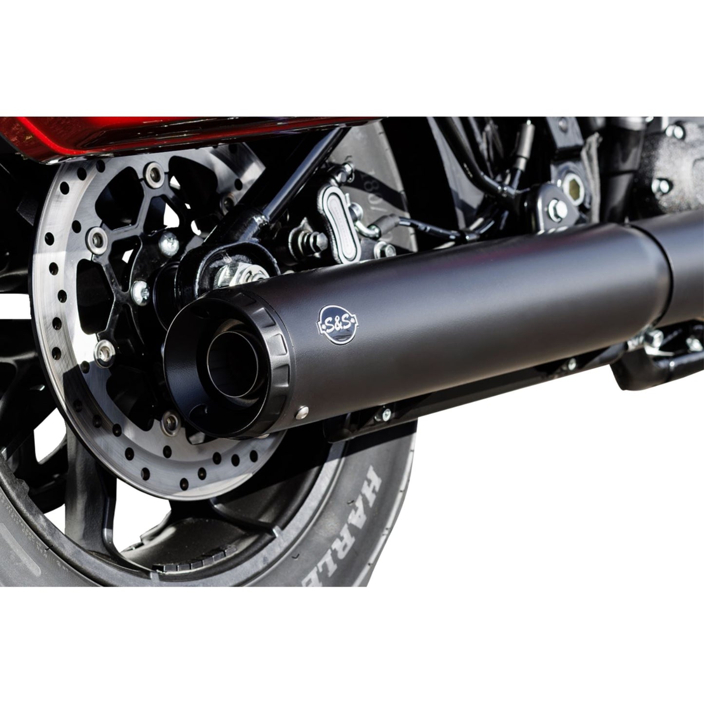 S&S Cycle Grand National Slip-On Muffler - 50 State - 4" Black for M8 Softail [MPN: 550-1159]_1645103