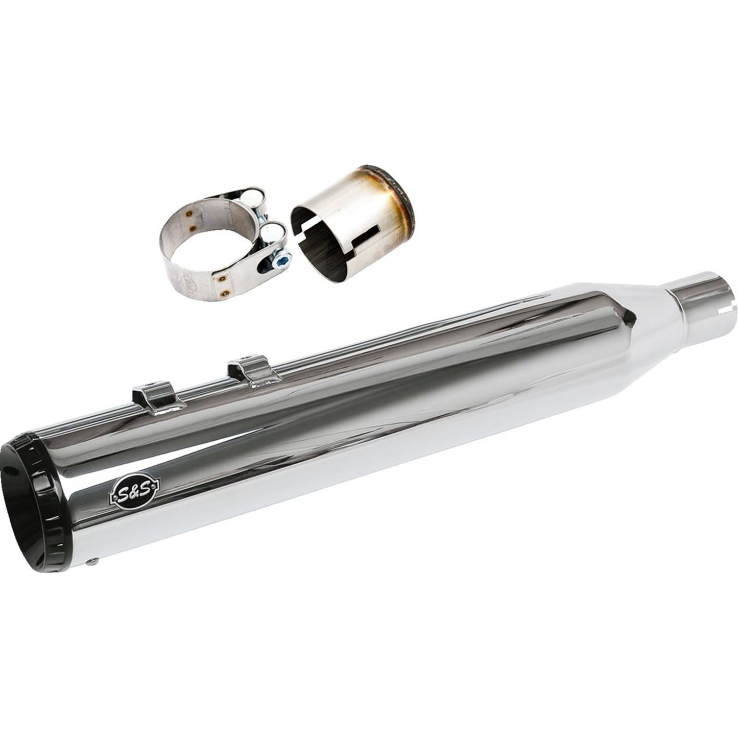 S&S Cycle 2-into-1 4-1/2" Swindler Muffler Kit - Chrome for M8 Touring 550-1142_1734536