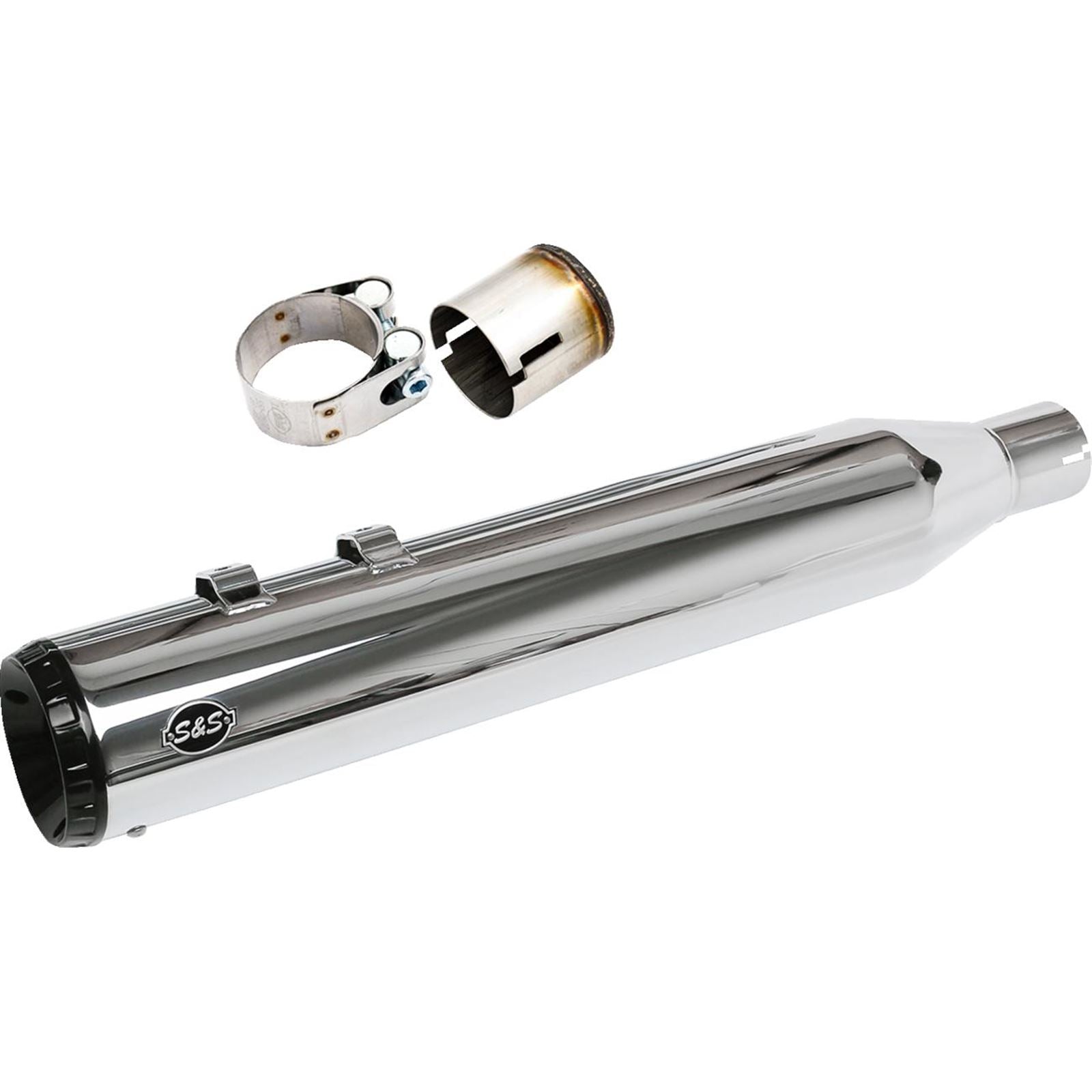 S&S Cycle 2-into-1 4-1/2" Swindler Muffler Kit - Chrome for M8 Touring 550-1142_1734536