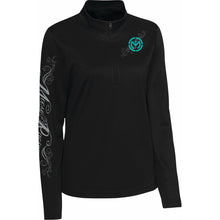 Moose Offroad Women's Flourish Script Quarter Zip Pullover - Black_1663162