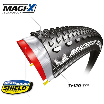 Michelin - Bicycle Power Gravel Tire 700x57C Bead2Bead Protek  3x120TPI - Tan 62880_1663209