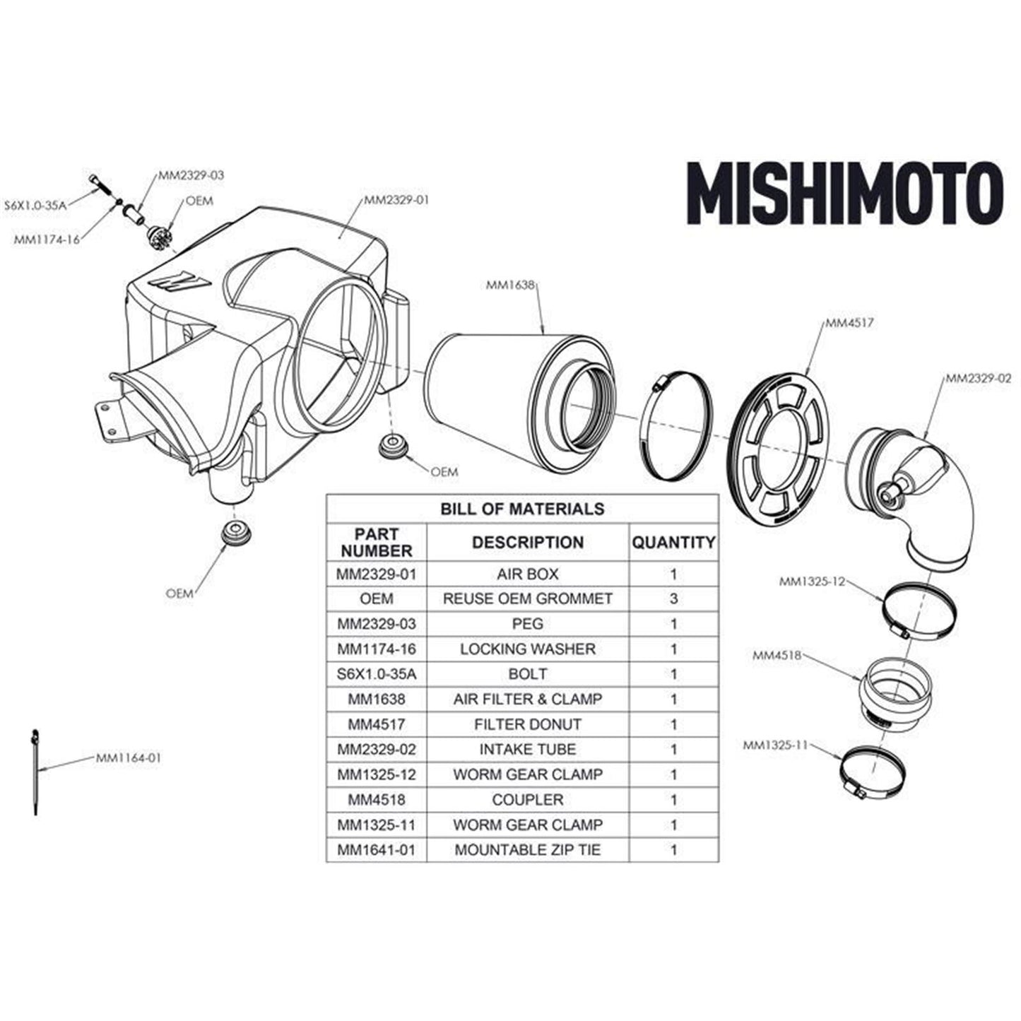 Mishimoto Air Intake with Oiled Filter for 2019+ Ford Ranger 2.3L EcoBoost  [MPN: MMAI-RGR-19]_1679212