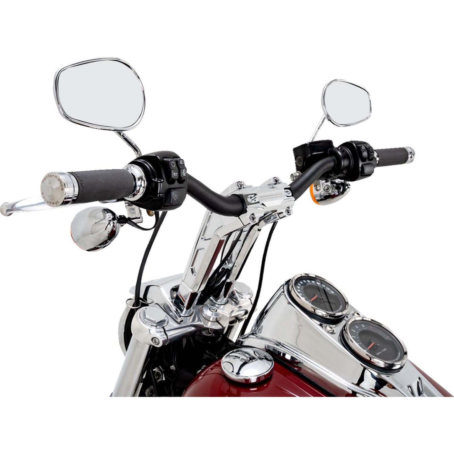 Performance Machine Phatbar H-Bar Assy, 9in Riser, 1-1/4in Bar, Int Wire - Chrome [MPN: 0208-2195M-CH]_1772591