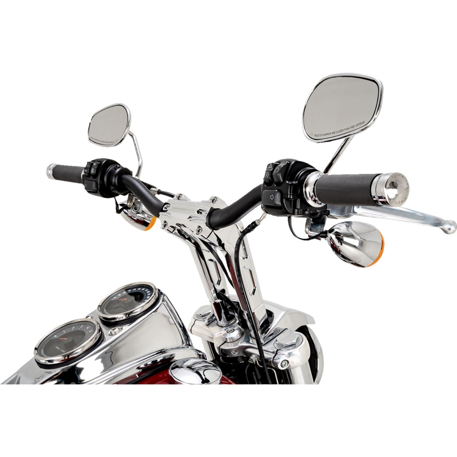 Performance Machine Phatbar H-Bar Assy, 9in Riser, 1-1/4in Bar, Int Wire - Chrome [MPN: 0208-2195M-CH]_1774211