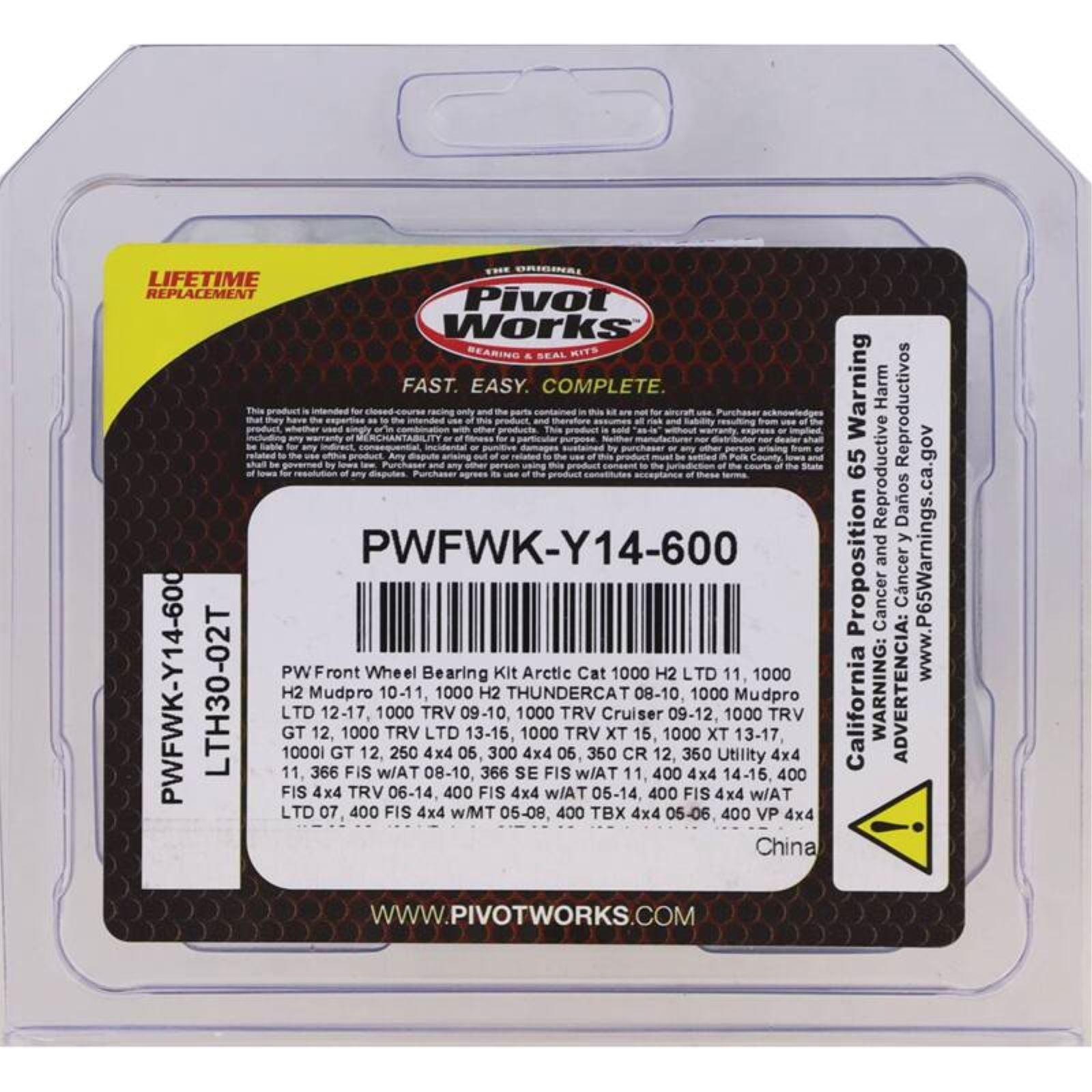 Pivot Works 2005 Arctic Cat 250 4x4 PW Front Wheel Bearing Kit PWFWK-Y14-600_1692181