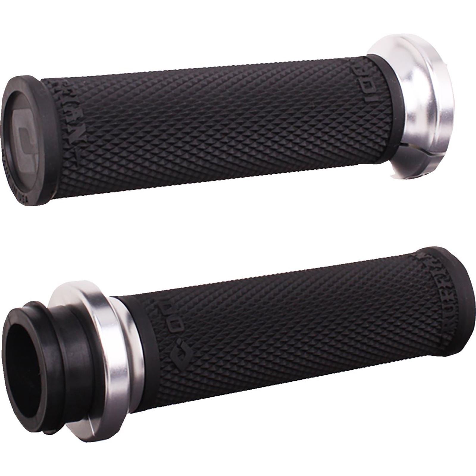 ODI Ruffian Lock-On Street Grips - TBW - Black/Silver [MPN: V30HTWB-S]_1743055