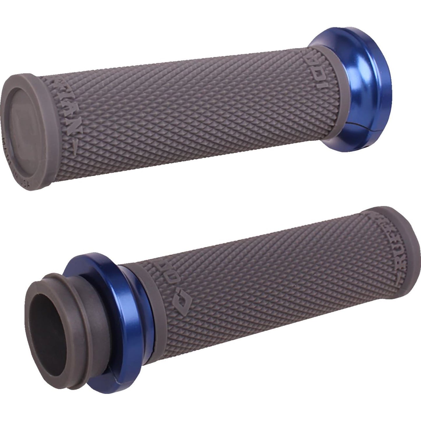 Ruffian Lock-On Street Grips - TBW - Black/Anodized Blue [MPN: V30HTWH-U]_1743051