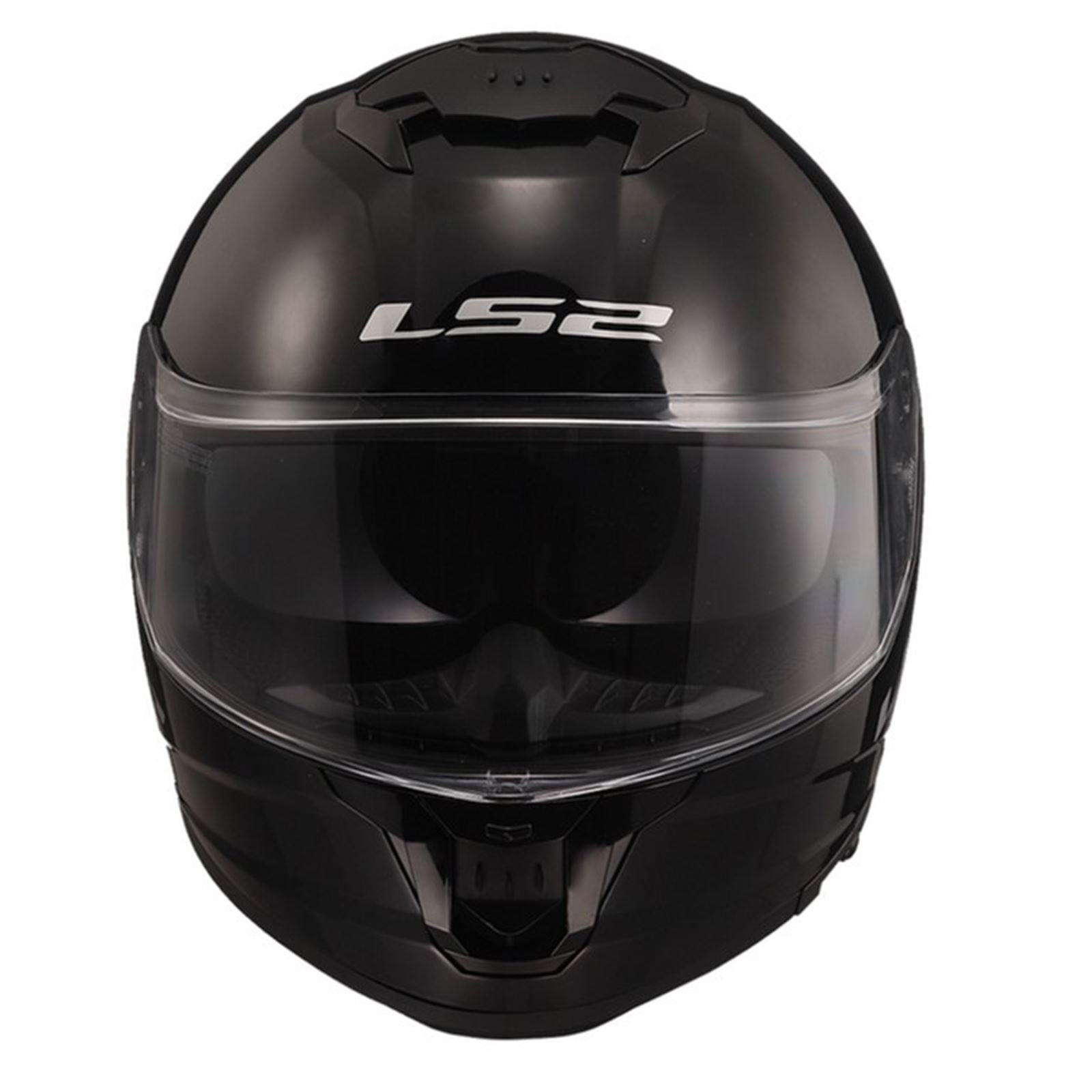 LS2 Stream II Solid Helmet with SunShield - Gloss Black_1726517