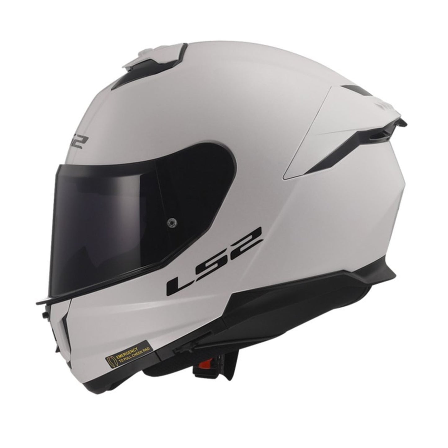 LS2 Stream II Solid Helmet with SunShield - Gloss White_1726619