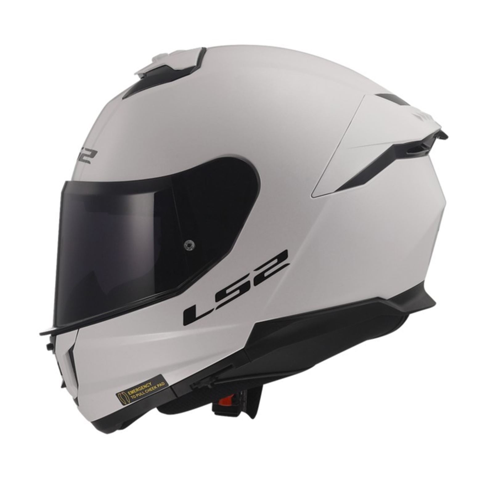 LS2 Stream II Solid Helmet with SunShield - Gloss White_1726619